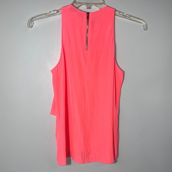 🏷️ 2/$20 Elizabeth and James Drapey High Neck Neon Pink Tank - Picture 2 of 8